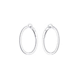 Diamond Oval Hoops 18K white gold
