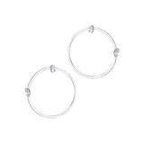 Diamond Pear Shape Halo Hoops white gold 18K side view