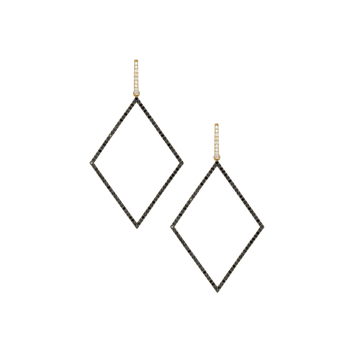 Black Diamonds Rhombus Earrings rose gold 18K