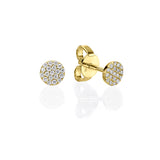Mini Pavé Stud Earrings yellow gold 18K