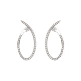 Twisted Oval Hoop Earrings 19K white gold