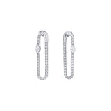 Diamond Paper Clip Earrings white gold 18K gold
