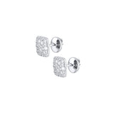 Diamond Pave Cushions Earrings white gold 18K with clasp