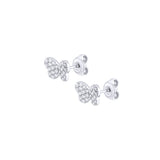 Pave Diamond Butterfy Earrings with clasp white gold