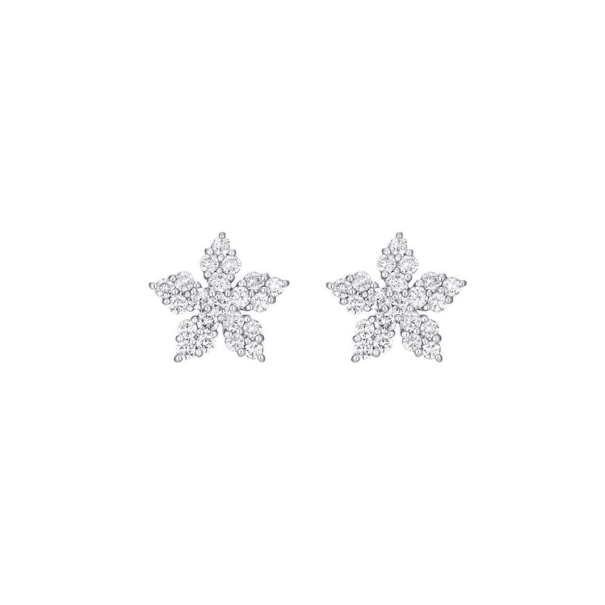 Packshot - Diamond Snowflake earrings 18K white gold