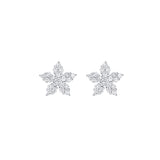 Diamond Snowflake earrings 18K white gold