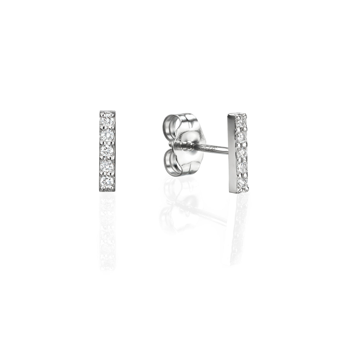 Diamond Bar diamond Earrings 18K white gold
