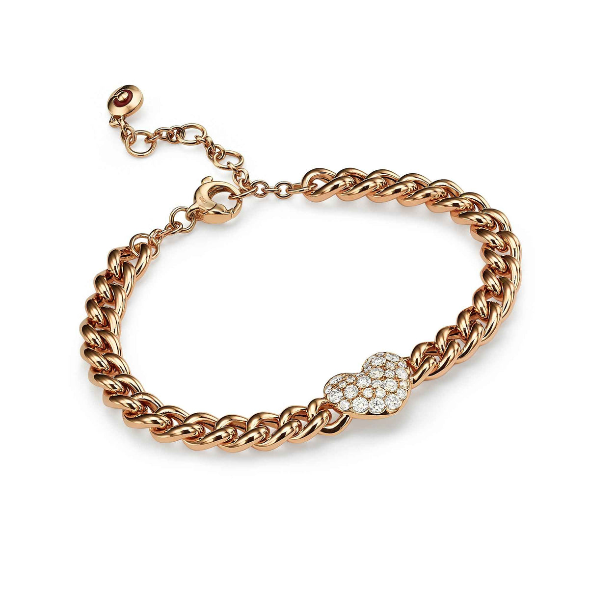 Heart Pave Chain Link Bracelet