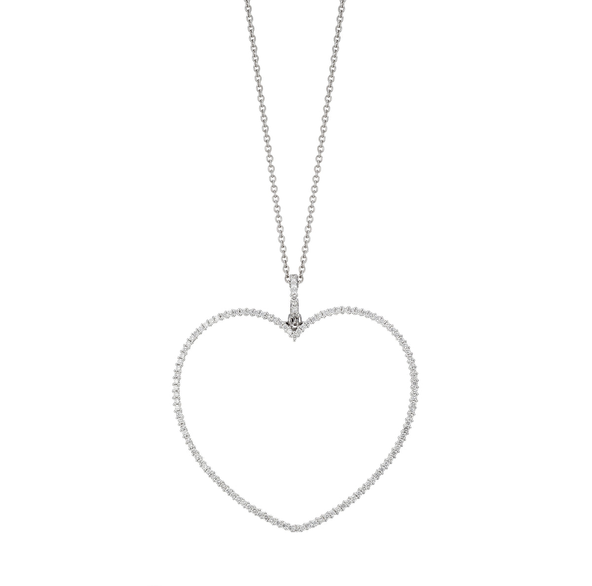 Pave Diamond Heart Necklace