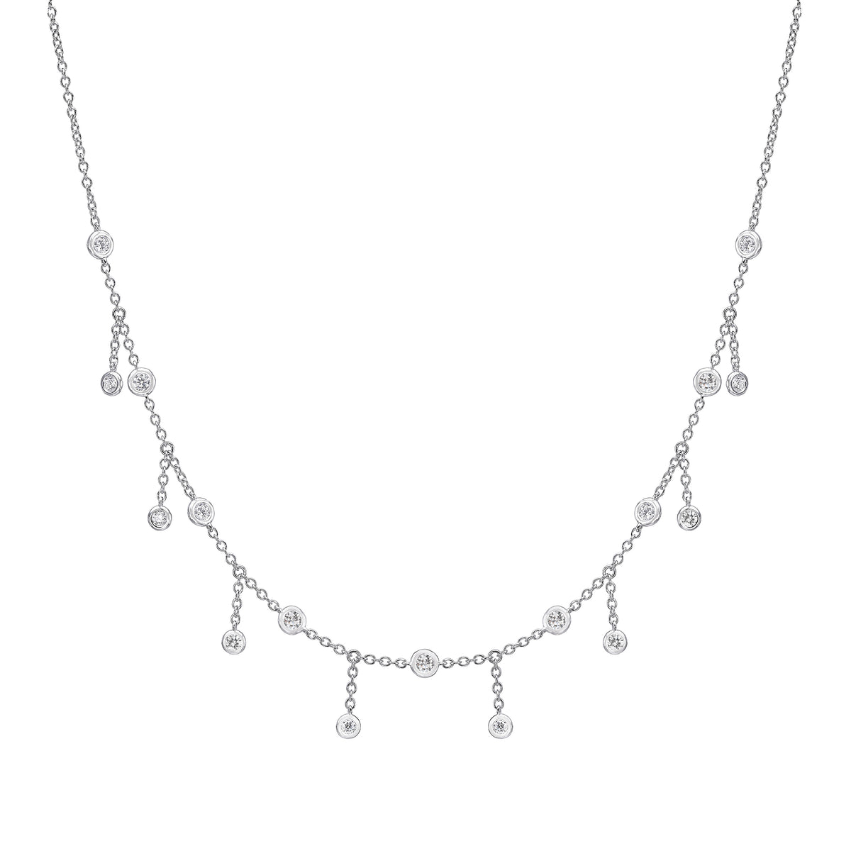 Hanging diamond choker white gold