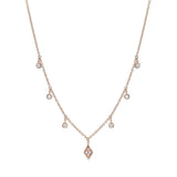 Dangling Diamond Necklace with Marquise-Shaped Drop