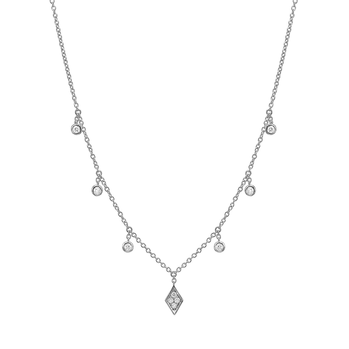 Dangling Diamond Necklace with Marquise-Shaped Drop