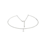Diamond Choker With Solitaire Pear Shape Diamond