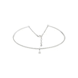 Diamond Choker With Solitaire Pear Shape Diamond