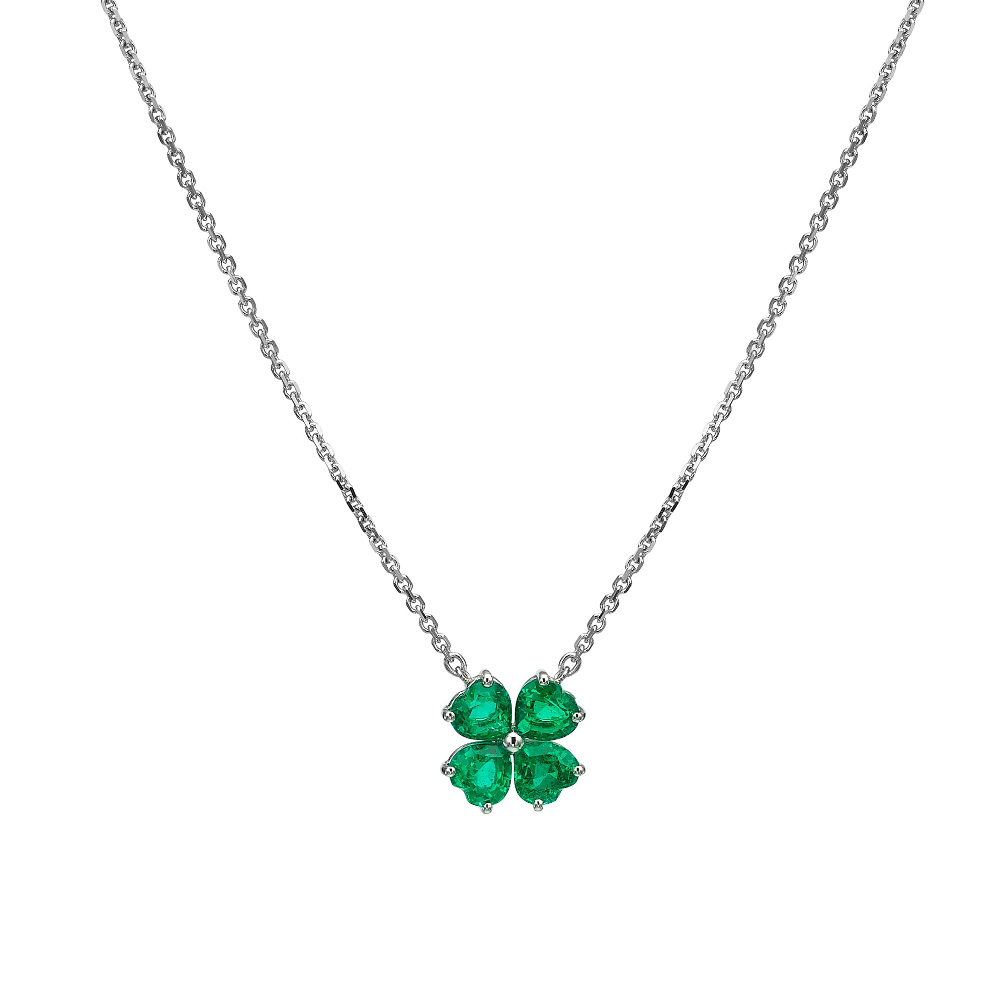 Emerald Four Leaf Clover Necklace