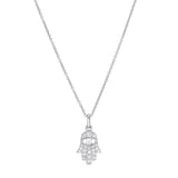 Diamond Hamsa Necklace 18K white gold