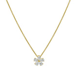 Mini Diamond Flower Necklace yellow 18k