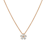 Mini Diamond Flower Necklace rose gold 18k
