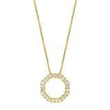 Diamond octagon pendant necklace