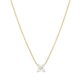 4 Stones Diamond Clover Necklace 18K yellow gold