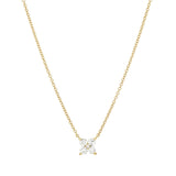 4 Stones Diamond Clover Necklace 18K yellow gold