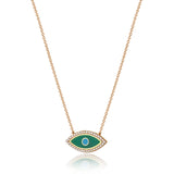Enamel evil eye with diamond 18K gold