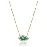 Enamel Diamond Evil Eye Necklace