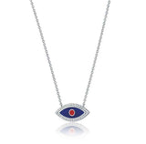 Enamel Diamond Evil Eye Necklace