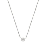 Mini Diamond Star Of David Necklace 18K white gold