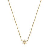 Mini Diamond Star Of David Necklace 18K yellow Gold