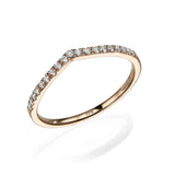 V-Shaped Diamond Stack Ring