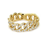 Pave Full Set Diamond Chain Link Ring