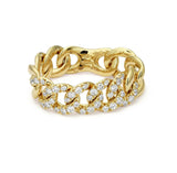 Pave Full Set Diamond Chain Link Ring