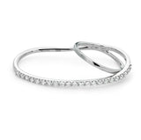 Double Finger Ring with Single line setting