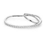Double Finger Ring with Single line setting