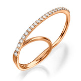Double Finger Ring with Single line setting