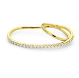 Double Finger Ring with Single line setting