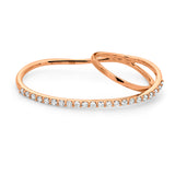 Double Finger Ring with Single line setting