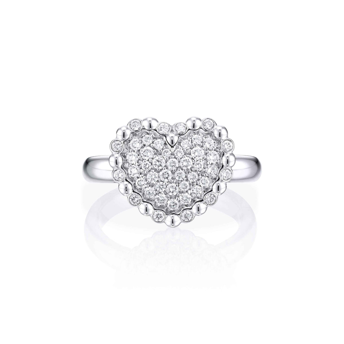 Pavé Diamond Heart Ring