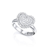 Pavé Diamond large Heart Ring white gold