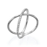 Diamond X Ring white gold