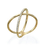 Diamond X Ring yellow gold