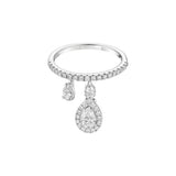 Moving Pear-Shaped Diamond Ring white gold 18K