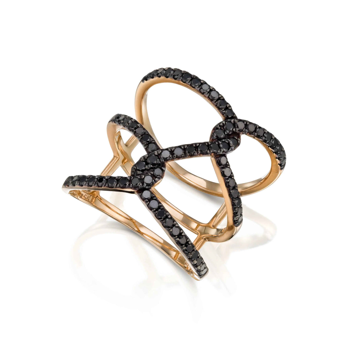 Braided Black Diamond Ring