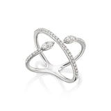 Pave Snake X Ring white gold