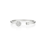 Open minimalist Flower Ring white gold