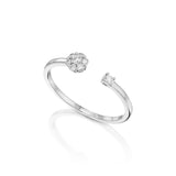 Open minimalist Flower Ring white gold