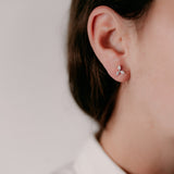 Lifestyle - Diamond trio earring son ear in 18k RG