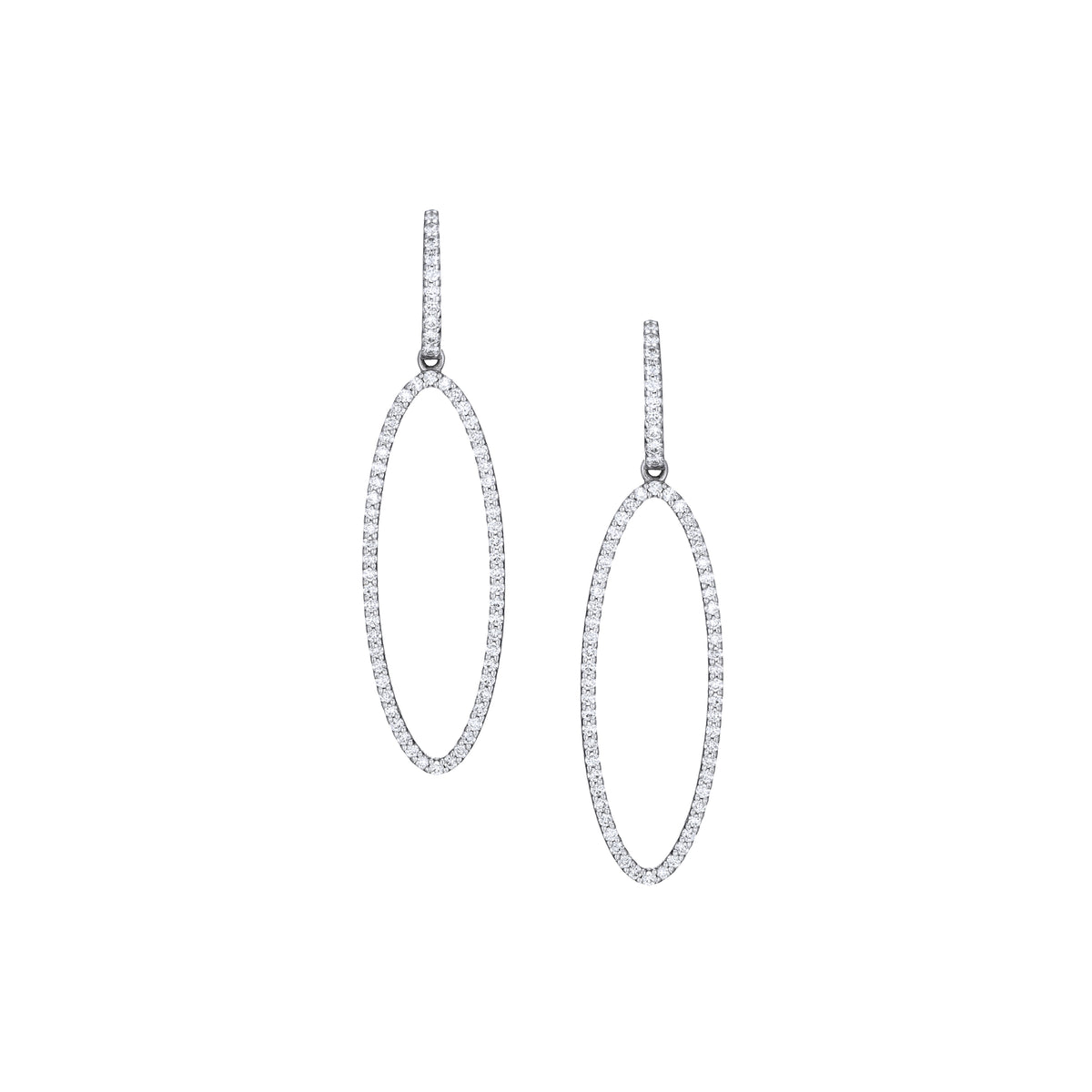 Packshot - Drop Oval Hoops 18K white gold