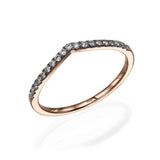 V-Shaped Brown Diamond Stack Ring